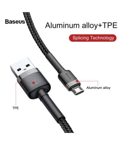 Baseus Micro USB Cafule Cable 2.4A 1m Gray + Black (CAMKLF-BG1)