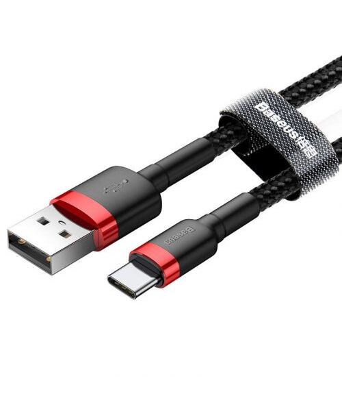 Baseus datový kabel Cafule USB-C 2m 2A červeno-černý