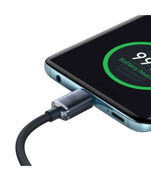 Baseus CAJY000601 Crystal Shine Series Datový Kabel USB-C - USB-C 100W 1,2m Black