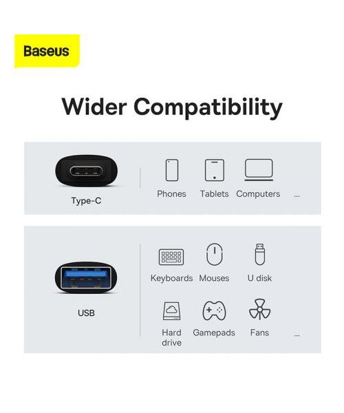 Baseus ZJJQ000001 Ingenuity Mini OTG Adaptér z USB-A na USB-C Black