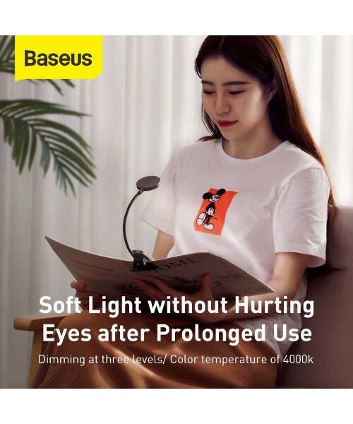 Baseus LED světlo na čtení s klipem 3W teplá bílá (4000K)