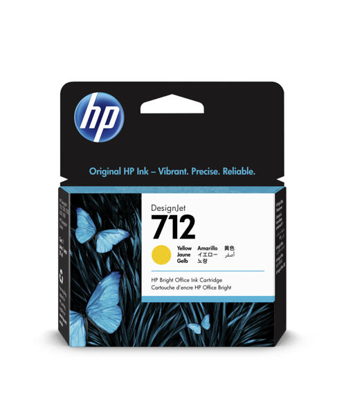 HP 712 Inkoustová náplň žlutá (29ml), 3ED69A
