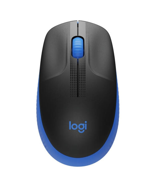 Logitech M190/Kancelářská/Optická/1 000 DPI/Bezdrátová USB/Černá-modrá