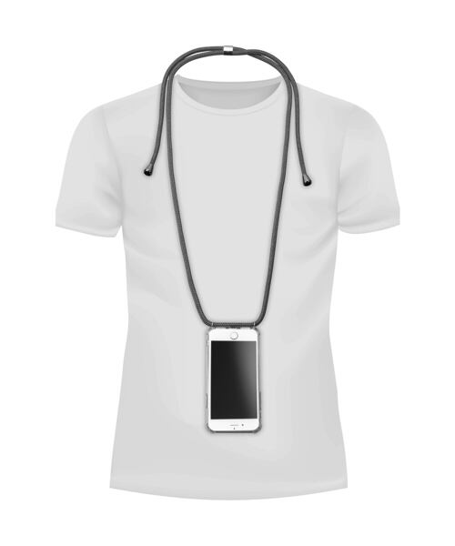 Transparentní zadní kryt Cellularline Neck-Case s černou šňůrkou na krk pro Apple iPhone 7/8/SE (202