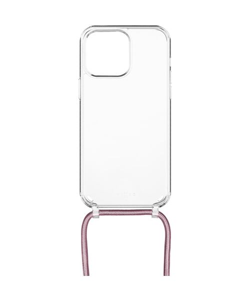 Pouzdro FIXED Pure Neck s růžovou šňůrkou na krk pro Apple iPhone 14 Pro