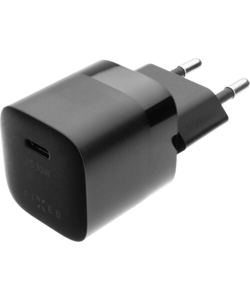 Síťová nabíječka FIXED Mini s USB-C výstupem a podporou PD, 30W, černá