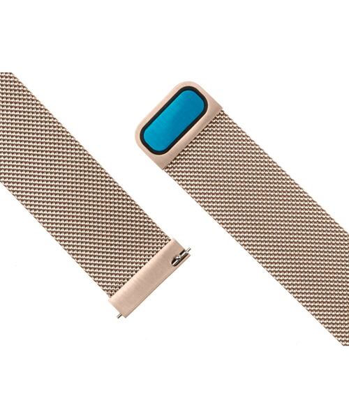 Síťovaný nerezový řemínek FIXED Mesh Strap s Quick Release 22mm pro smartwatch, růžové zlatý