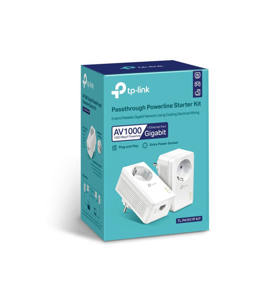 TP-Link TL-PA7017P KIT AV1000 Gb průchozí Powerline sada (2ks)