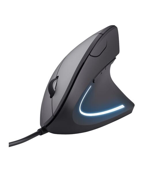 TRUST Verto/Vertikální/Optická/Pro praváky/1 600 DPI/Drátová USB/Černá