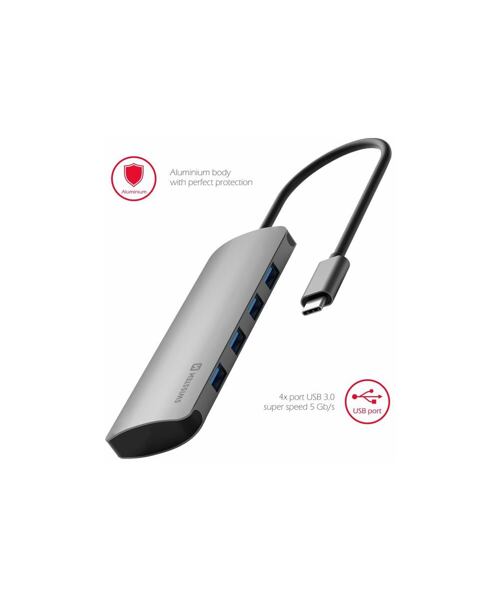 SWISSTEN USB-C Hub 4 in 1