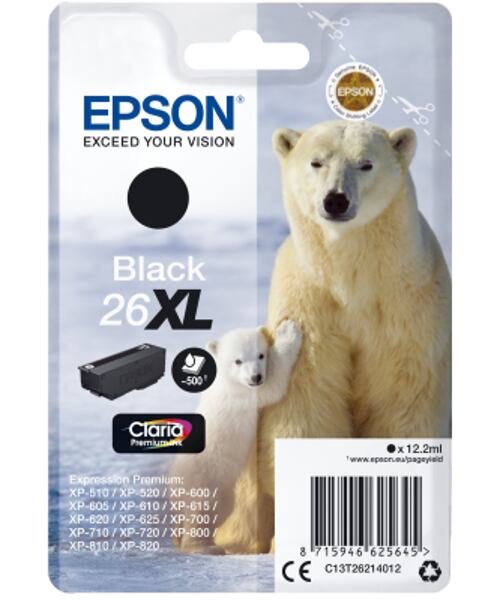 Epson Singlepack Black 26XL Claria Premium Ink