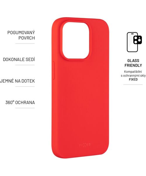 Zadní pogumovaný kryt FIXED Story pro Apple iPhone 14 Pro, červený