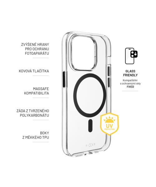 Zadní kryt FIXED MagPurity s podporou Magsafe pro Apple iPhone 14 Pro, čirý