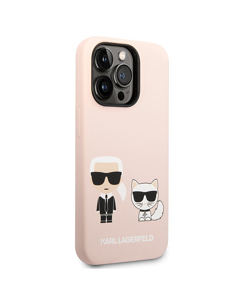 Karl Lagerfeld MagSafe Kompatibilní Kryt Liquid Silicone Karl and Choupette pro iPhone 14 Pro Max Pi