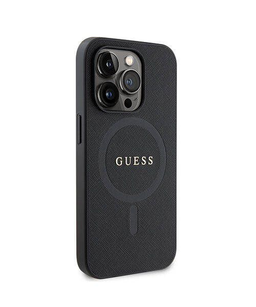 Guess PU Saffiano MagSafe Zadní Kryt pro iPhone 15 Pro Max Black