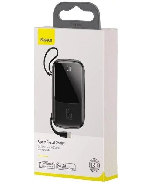 Baseus PPQD-A01 Qpow Digital Display Powerbank 10 000 mAh 15W Black