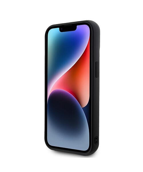 Guess PU Square Mirror Script Logo Zadní Kryt pro iPhone 15 Black