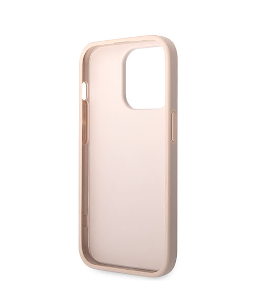 Guess PU 4G Metal Logo Zadní Kryt pro iPhone 15 Pro Max Pink