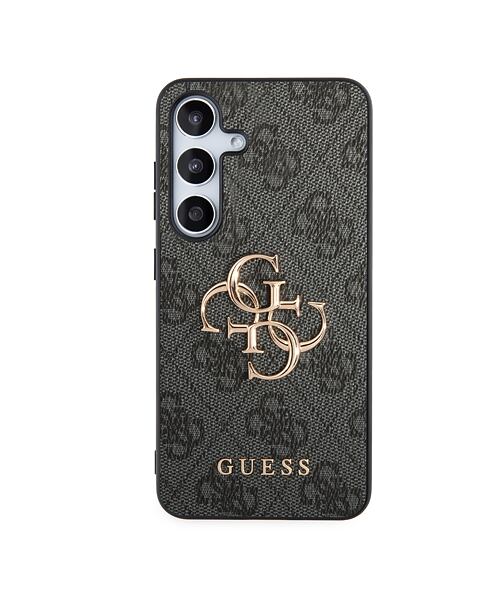 Guess PU 4G Metal Logo Zadní Kryt pro Samsung Galaxy S24+ Grey