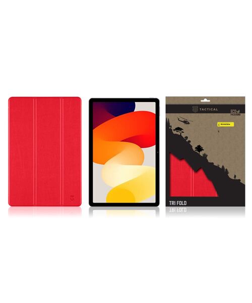 Tactical Book Tri Fold Pouzdro pro Xiaomi Redmi Pad SE 11" Red