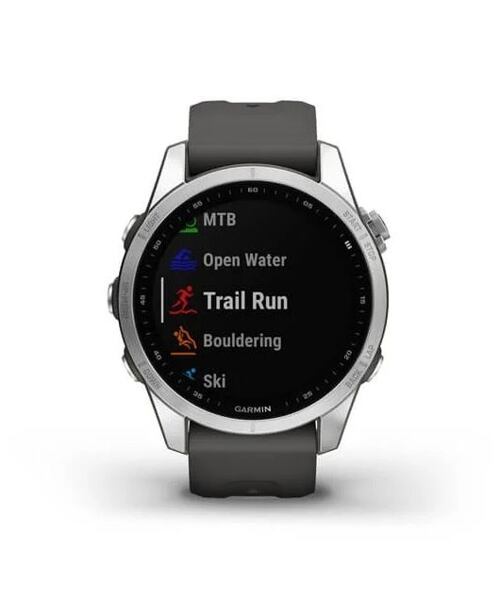 Garmin Fenix 7S Silver Graphite Silicone Band