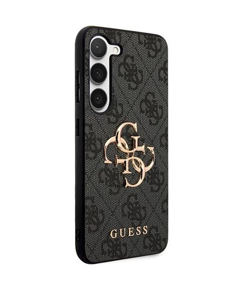Guess PU 4G Metal Logo Zadní Kryt pro Samsung Galaxy A55 5G Grey