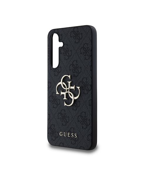 Guess PU 4G Metal Logo Zadní Kryt pro Samsung Galaxy A55 5G Grey