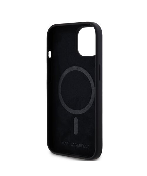 Karl Lagerfeld Liquid Silicone Double Heads Magsafe Zadní Kryt pro iPhone 15 Pro Max Black
