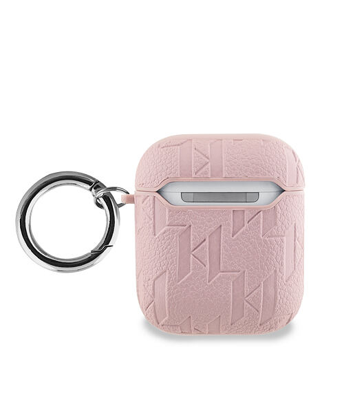 Karl Lagerfeld PU Embossed Karl Head Pouzdro pro AirPods 1/2 Pink