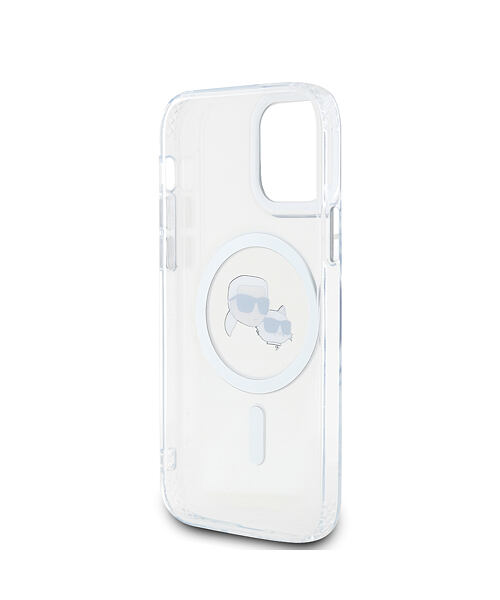 Karl Lagerfeld IML K&CH Heads Metal Frame MagSafe Zadní Kryt pro iPhone 12/12 Pro Transparent