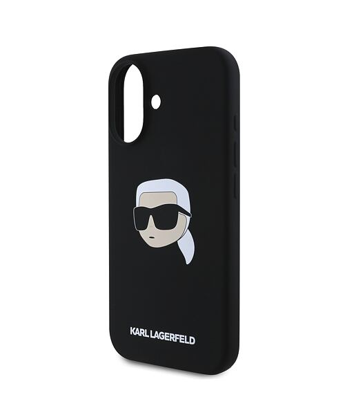 Karl Lagerfeld Liquid Silicone Karl Head MagSafe Zadní Kryt pro iPhone 16 Black