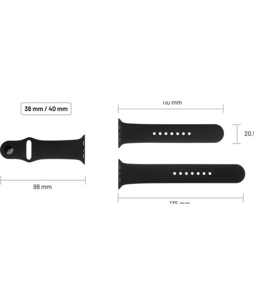 Set silikonových řemínků FIXED Silicone Strap pro Apple Watch 38/40/41mm, mentolový