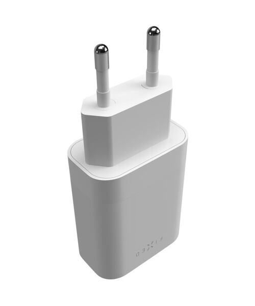 Síťová nabíječka FIXED s 2x USB-C výstupem, podpora PD, 35W, bílá