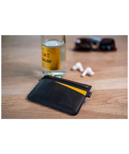 Kožená peněženka FIXED Coins, černá