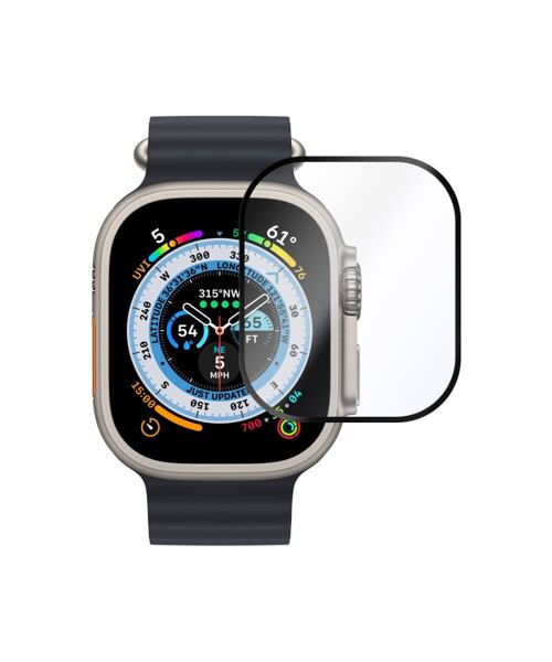 Prémiové ochranné tvrzené sklo FIXED Armor s aplikátorem pro Apple Watch Ultra 49mm, černé