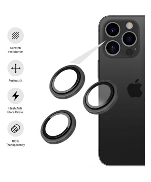 Ochranná skla čoček fotoaparátů FIXED Camera Glass pro Samsung Galaxy A54 5G, černá