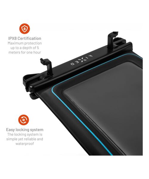 Voděodolné plovoucí pouzdro na mobil FIXED Float Max s kvalitním uzamykacím systémem a certifikací I