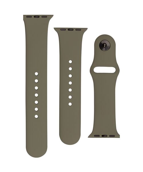 Set silikonových řemínků FIXED Silicone Strap pro Apple Watch 42/44/45/46/49mm, olivový