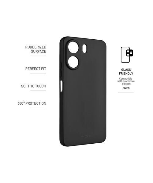 Zadní pogumovaný kryt FIXED Story pro Xiaomi Redmi 13C/POCO C65, černý