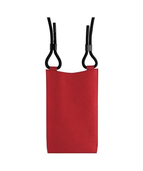 Taštička přes rameno s kapsou FIXED Verona s černou šňůrkou pro mobilní telefony do 7", červená