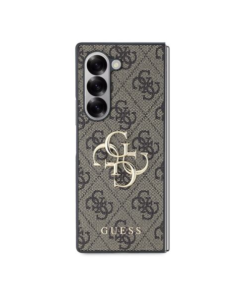 Guess PU 4G Metal Logo Zadní Kryt pro Samsung Galaxy Z Fold 6 Brown
