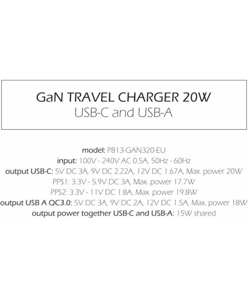 SWISSTEN SÍŤOVÝ ADAPTÉR GaN 1x USB-C 20W PD + 1x USB-A 18W QC ČERNÝ