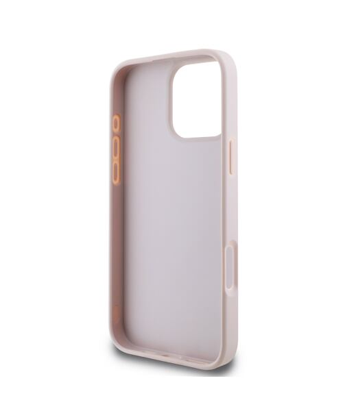 Guess PU 4G Metal Logo Zadní Kryt pro iPhone 16 Pro Pink