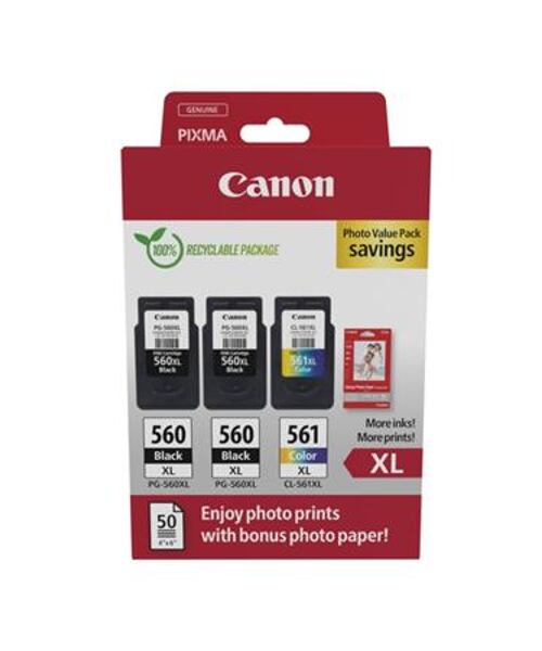 Canon cartridge PG-560XLx2/CL-561XL PVP / 2x Black+Color / 2x400str+1x300str.