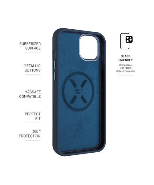 Zadní kryt FIXED MagFlow s podporou MagSafe pro Apple iPhone 16 Plus, modrý