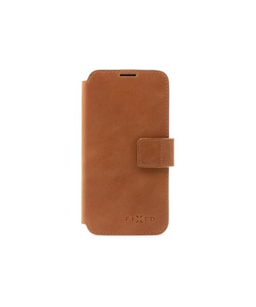 Kožené pouzdro typu kniha FIXED ProFit pro Apple iPhone 16 Pro Max, hnědé