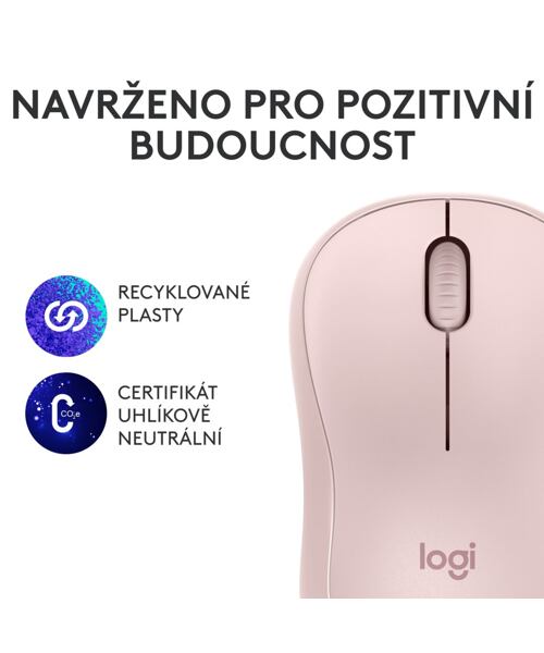 Logitech Wireless M240 Silent růžová, nano, optická myš bezdrátová
