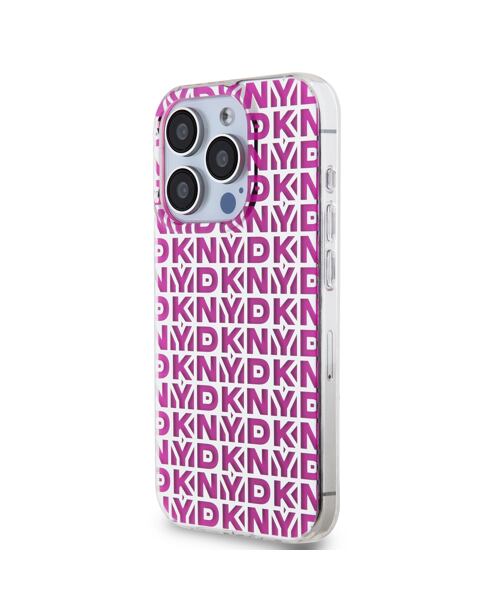 DKNY PC/TPU Repeat Pattern Zadní Kryt pro iPhone 15 Pro Pink