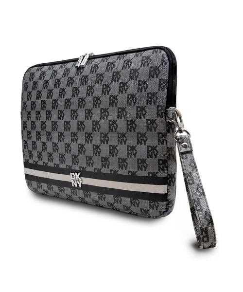 DKNY PU Leather Checkered Pattern and Stripe Obal na Notebook 13/14" Black