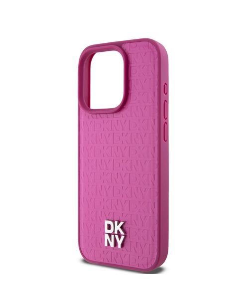 DKNY PU Leather Repeat Pattern Stack Logo Magsafe Zadní Kryt pro iPhone 15 Pro Max Pink
